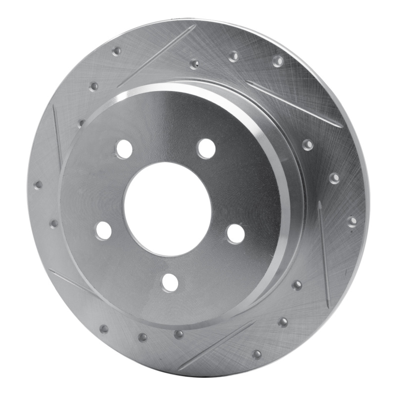 Chrysler Town & Country Brake Rotor (1) - Rear Left - R1 Concepts - Drilled & Slotted - Silver - `97-`07